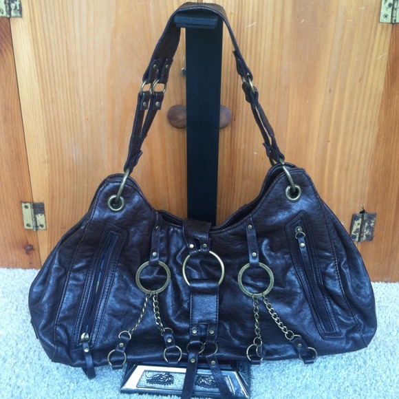 TJ3 Dark Brown Hobo Handbag