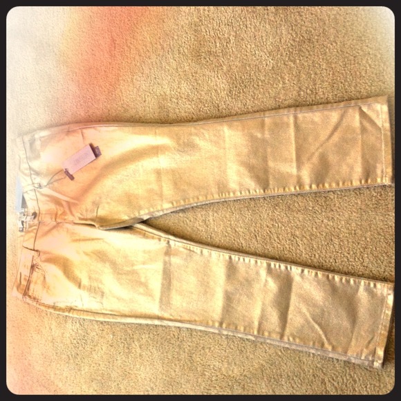 Gold sparkly jlo stretchy jeans never worn