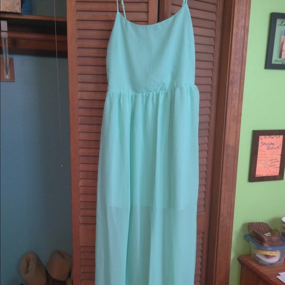 Mint green maxi dress