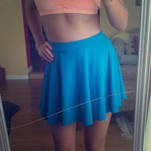 Forever 21 Bright Blue Scuba Skirt