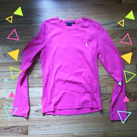 Pink Ralph Lauren Polo Long Sleeve T-Shirt