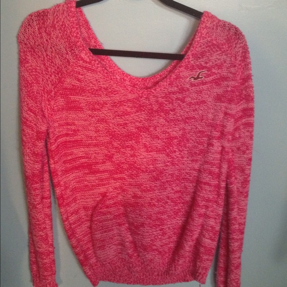 Oversized, off the shoulder pink sweater
