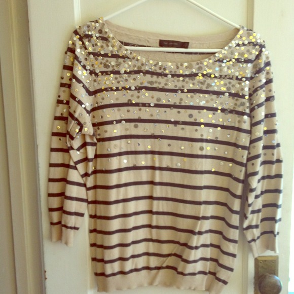 Stripes and sequins sweater