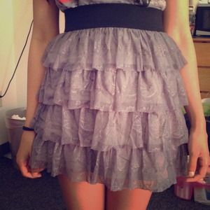 Arden B Size S Ruffled Grey Skirt