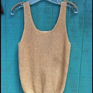 Gold Metallic Knit Tank