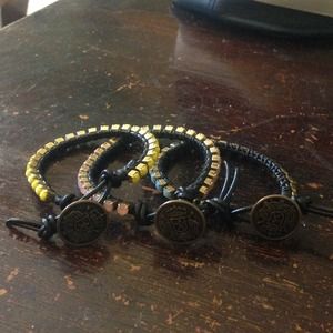 Set of 3 Leather Bracelets