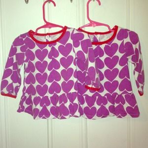 Heart print graphic long sleeve tops