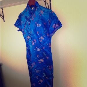 Royal blue Chinese dress
