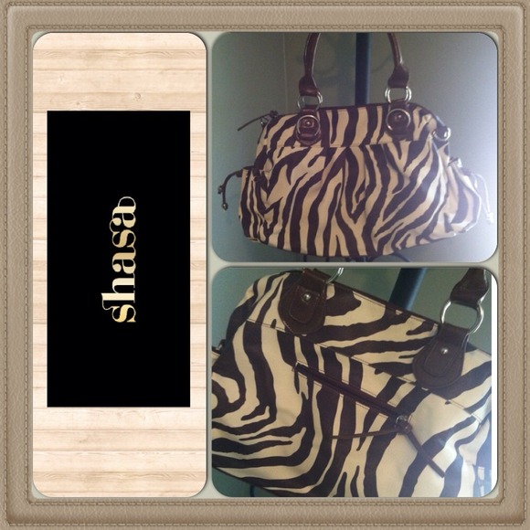 shasa Handbags - Brown and cream zebra print purse