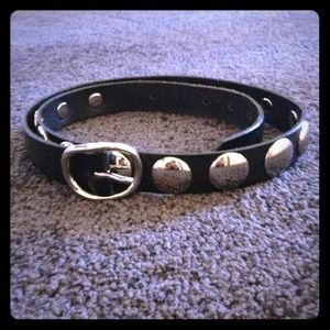 Black leather/silver studded belt