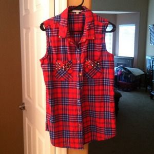 Button up cut off shirt