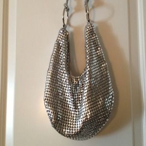 Adorable silver metal beaded handbag. Never used.