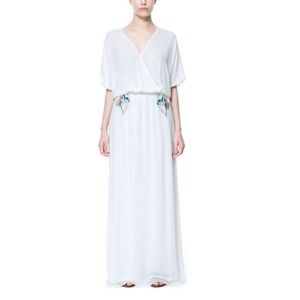 ZARA embroidered maxi dress XS