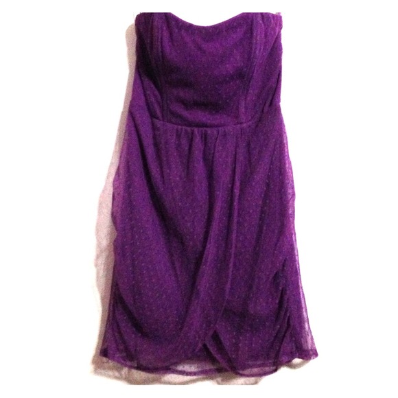 Strapless purple dress