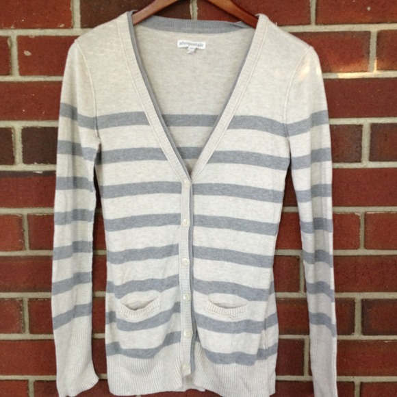 Gray striped cardigan
