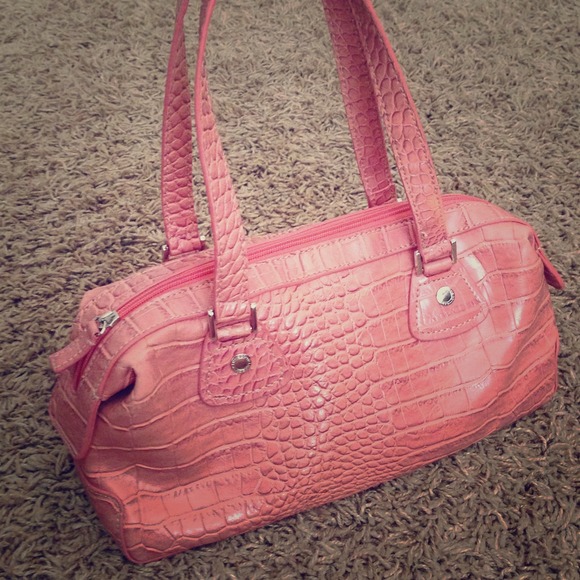Liz Claiborne snake skin print pink shoulder bag