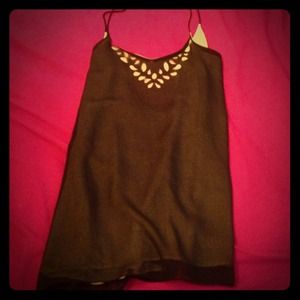 Adorable sheer backless dress in black and green.