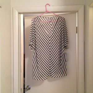 See through striped top