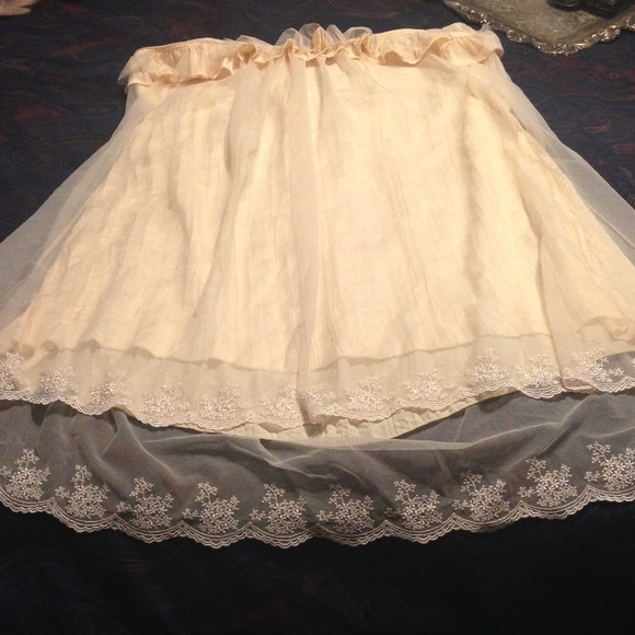 Free People ivory strapless dress