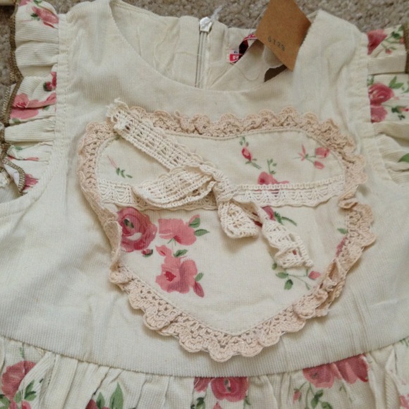 Girls dress & coat set size 3T ruffle cords roses