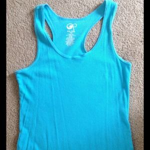 Aqua racer back tank top