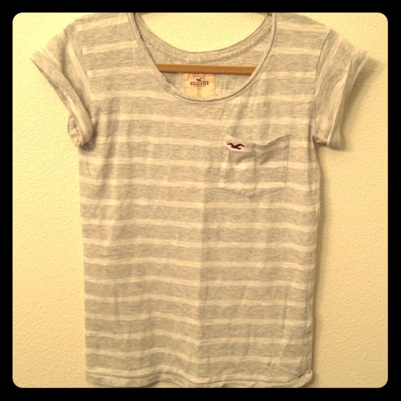HCo Gray and white striped shirt