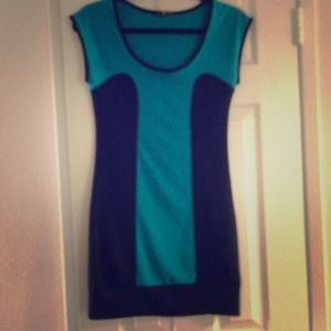 SOLD Cocktail Color Block Dress