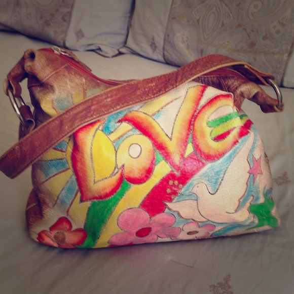 Leather "Love" Rainbow Bag