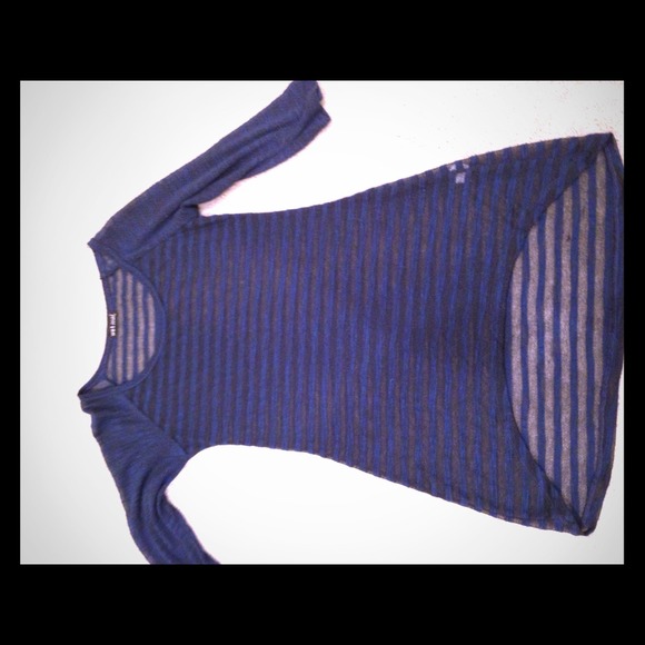 Blue and black mesh shirt