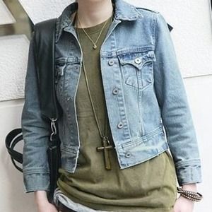 New Fake Pockets Short Denim Coat