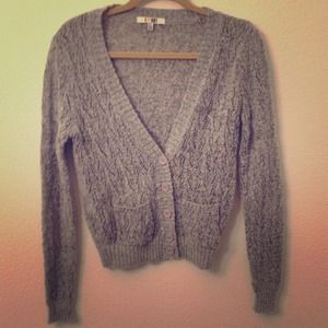 Gray knit cardigan