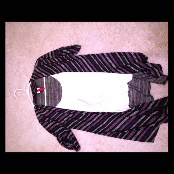 Purple tank and cardigan shirt