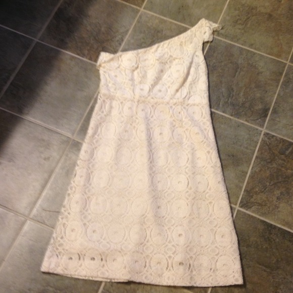 Ivory Lace One Shoulder Dress