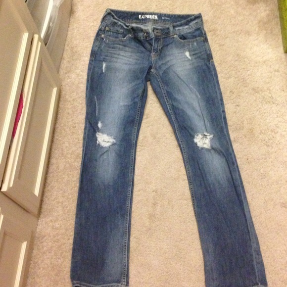 Express Jeans boyfriend destroyed jean. Size 2