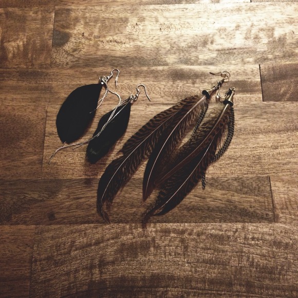 {feather earrings}