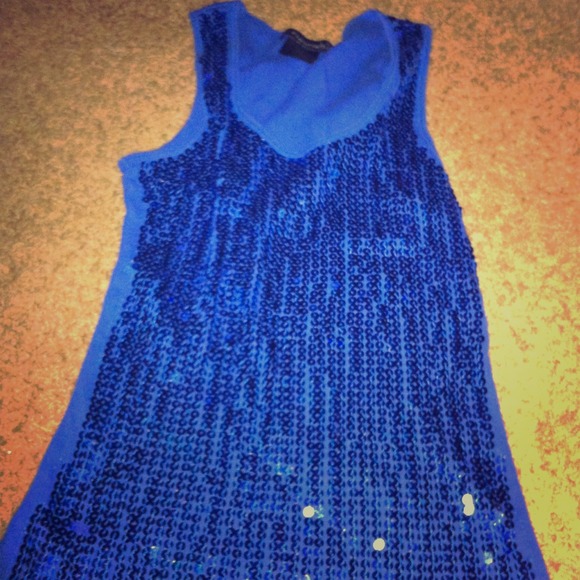 Blue sequin camisole