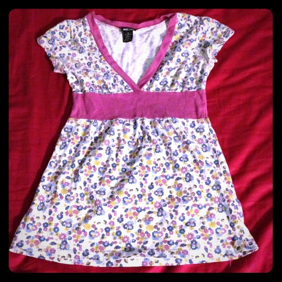 Purple flowery shirt