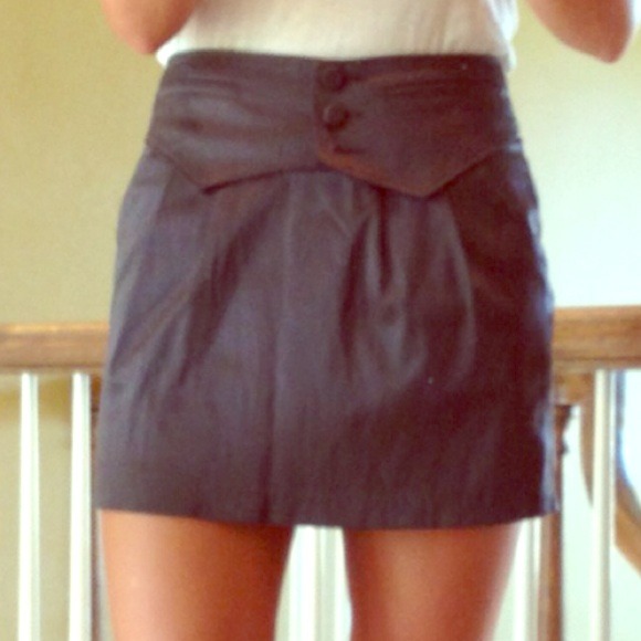 Tuxedo style black mini skirt