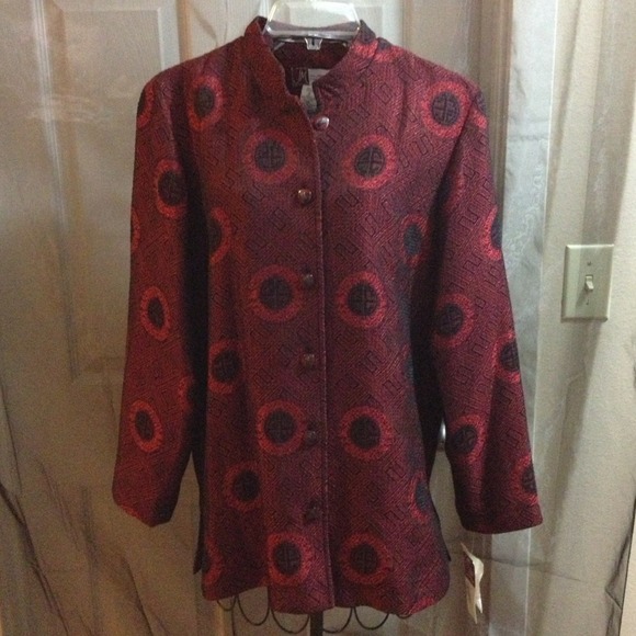 NEW Asian inspired🍷red jacket SAVE $37 off list $