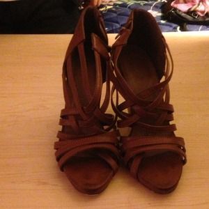 Brown Sandal Straps Heels