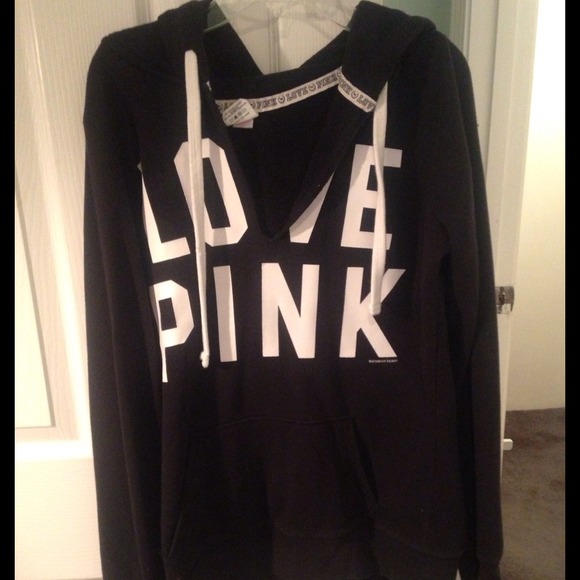 Victoria's Secret Pink black Hoodie jacket Sz XS