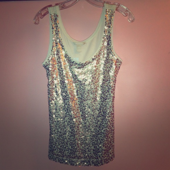 NWT Banana Republic Multi-Gold Sequined Tank Top