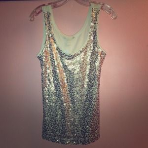 NWT Banana Republic Multi-Gold Sequined Tank Top