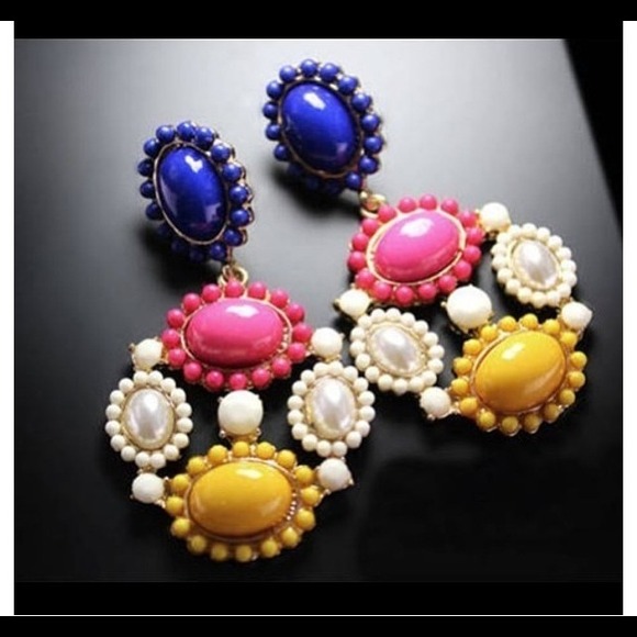 Multicolor dangle big earrings