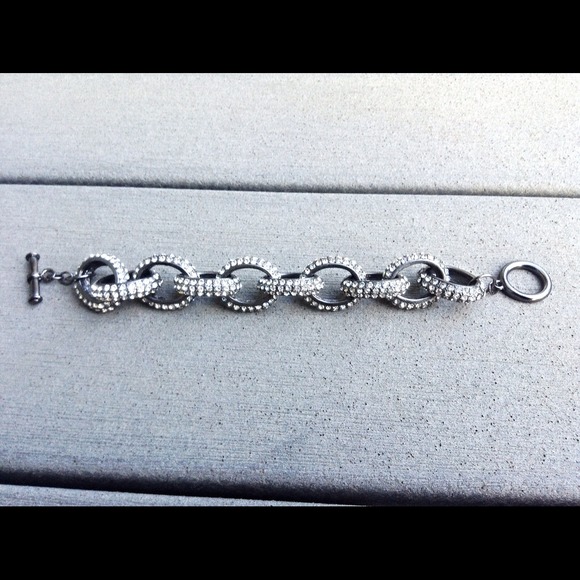 Gorgeous Deep Silver Pave Link Bracelet