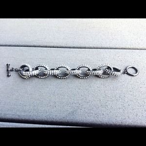 Gorgeous Deep Silver Pave Link Bracelet