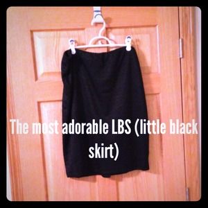 Women's black skirt with lace overlay