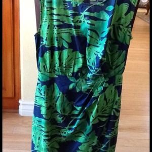 Banana Republic Tropical Dress With Tulip Skirt