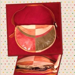 Kenneth Cole Tan/Green/Brick Red Handbag