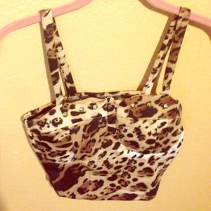 Cheetah Bustier Cropped Tank
